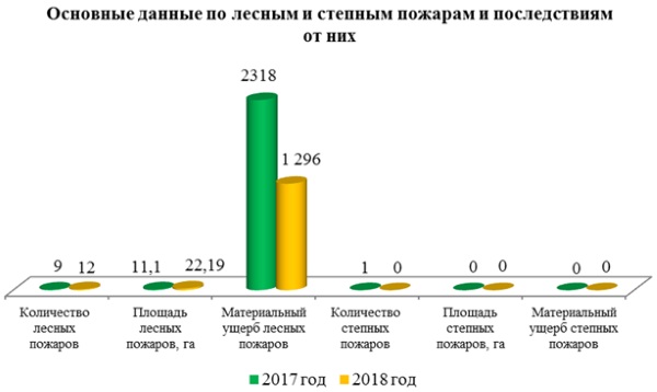 Анализ пожаров на территории Северо-Казахстанской области за 9 месяцев 2018 года